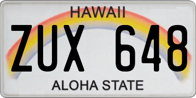 HI license plate ZUX648