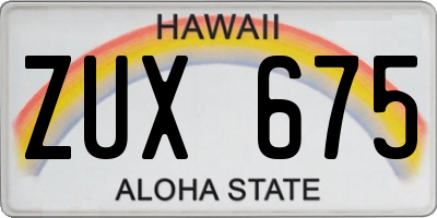 HI license plate ZUX675