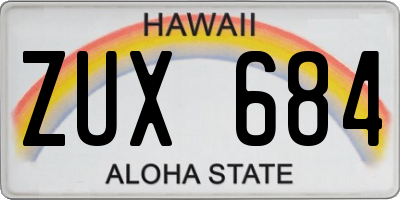 HI license plate ZUX684