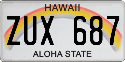 HI license plate ZUX687