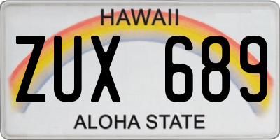 HI license plate ZUX689