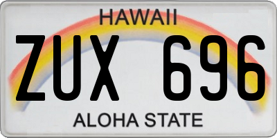HI license plate ZUX696