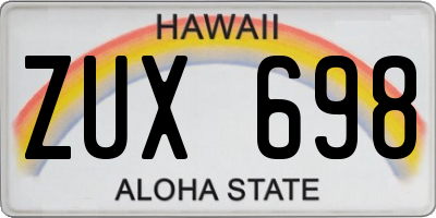 HI license plate ZUX698