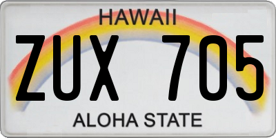 HI license plate ZUX705