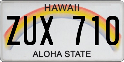 HI license plate ZUX710