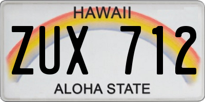 HI license plate ZUX712