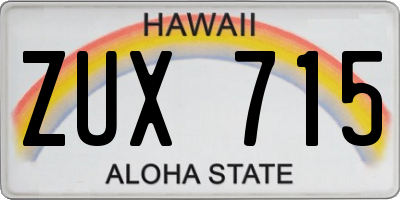HI license plate ZUX715