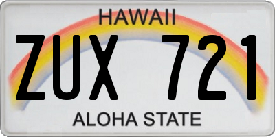 HI license plate ZUX721