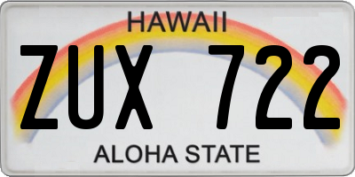 HI license plate ZUX722