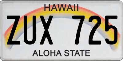 HI license plate ZUX725