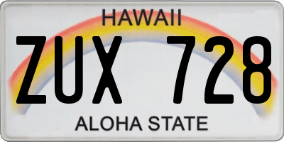 HI license plate ZUX728