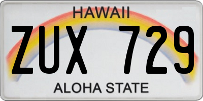 HI license plate ZUX729