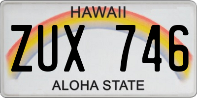 HI license plate ZUX746