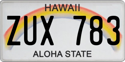 HI license plate ZUX783