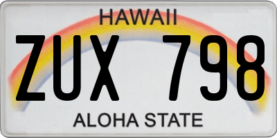 HI license plate ZUX798