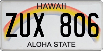 HI license plate ZUX806