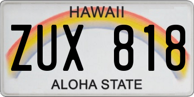 HI license plate ZUX818