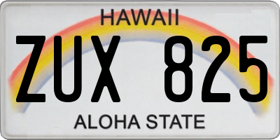 HI license plate ZUX825
