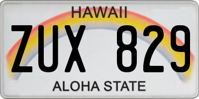 HI license plate ZUX829
