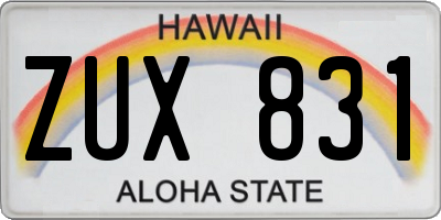 HI license plate ZUX831