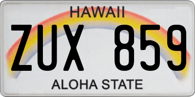 HI license plate ZUX859