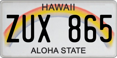 HI license plate ZUX865