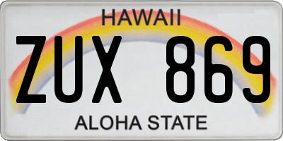 HI license plate ZUX869