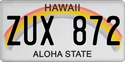 HI license plate ZUX872