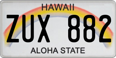 HI license plate ZUX882