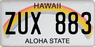 HI license plate ZUX883