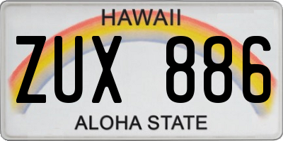 HI license plate ZUX886