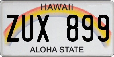 HI license plate ZUX899