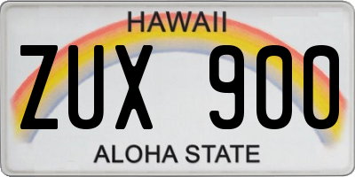 HI license plate ZUX900
