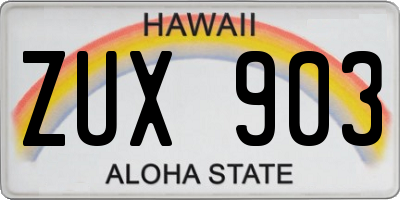 HI license plate ZUX903