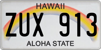 HI license plate ZUX913