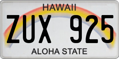 HI license plate ZUX925