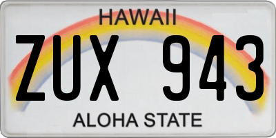 HI license plate ZUX943