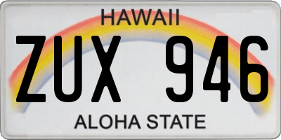 HI license plate ZUX946