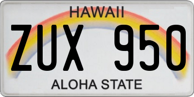 HI license plate ZUX950