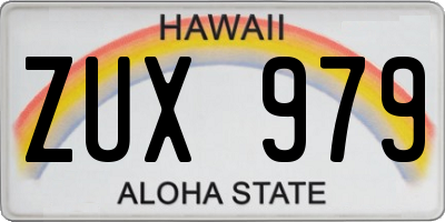 HI license plate ZUX979