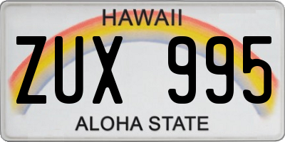 HI license plate ZUX995