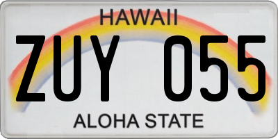 HI license plate ZUY055