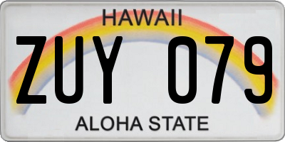 HI license plate ZUY079