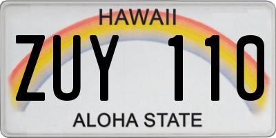 HI license plate ZUY110