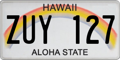 HI license plate ZUY127