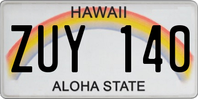 HI license plate ZUY140
