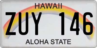 HI license plate ZUY146