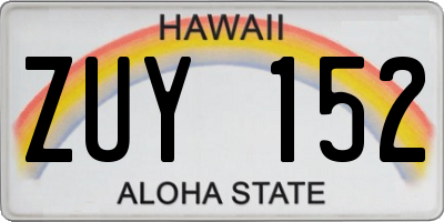 HI license plate ZUY152