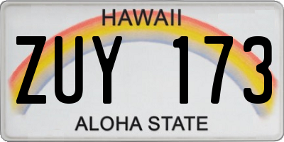 HI license plate ZUY173