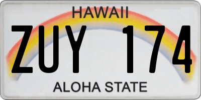 HI license plate ZUY174